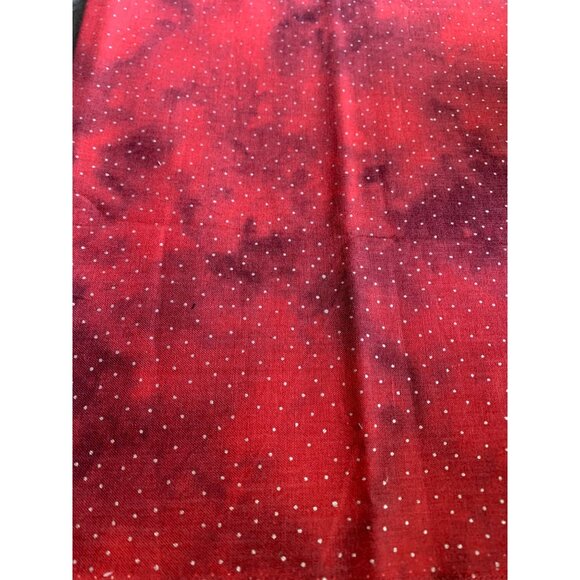 Red & Black Galaxy Cotton Fabric with Silver Dots - 1/2 Yard 44” Wide - Quilting - Picture 1 of 6